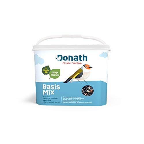 Donath Basis Mix - die vitaminreiche und körnige Mischung - für alle körnerfressenden Feinschmecker - wertvolles Ganzjahres Wildvogelfutter - aus unserer Manufaktur in Süddeutschland - 5 Kg Eimer von Donath