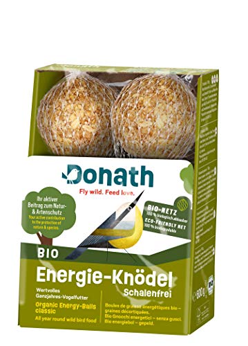 Donath Bio Energie-Knödel Schalenfrei im Bio-Netz - Meisenknödel im Bio-Netz - 100g je Knödel - Schalenfrei - wertvolles Ganzjahres Wildvogelfutter - unsere Manufaktur in Süddeutschland - 6er Karton von Donath