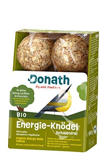 Donath Bio Energie-Knödel Schalenfrei ohne Netz - Knödel ohne Netz - 100g je Knödel - Keine Schalenreste - wertvolles Ganzjahres Wildvogelfutter - unsere Manufaktur in Süddeutschland - 6er Karton von Donath
