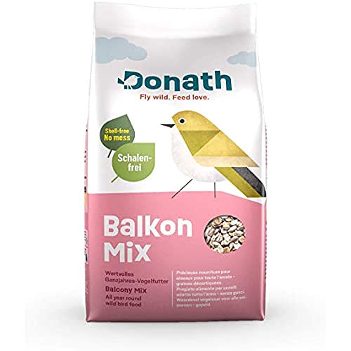 Donath Balkon Mix - schalenfreie Mischung für einen sauberen Balkon - wertvolles Ganzjahres Wildvogelfutter - aus unserer Manufaktur in Süddeutschland - 1 Kg von Donath