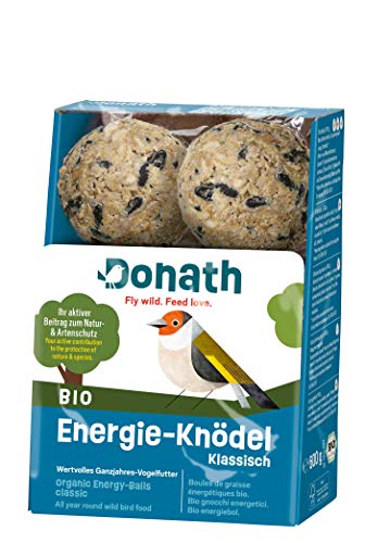 Donath Bio Energie-Knödel Klassisch ohne Netz - Knödel ohne Netz - 100g je Knödel - mit kraftspendendem Fett - Ganzjahres Wildvogelfutter - aus unserer Manufaktur in Süddeutschland - 6er Karton von Donath