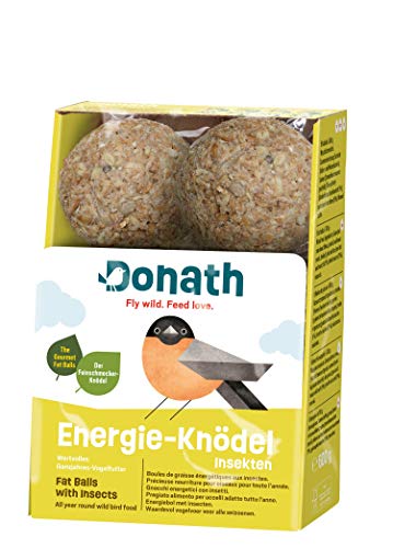 Donath Energie-Knödel Insekten ohne Netz - Knödel ohne Netz - 100g je Knödel - der Feinschmecker-Knödel - wertvolles Ganzjahres Wildvogelfutter - aus unserer Manufaktur in Süddeutschland - 6er Karton von Donath
