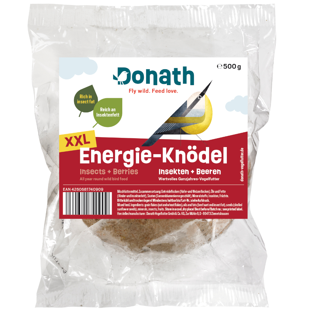 Donath Energie-Knödel XXL ohne Netz 500 g - Insekten & Beeren von Donath