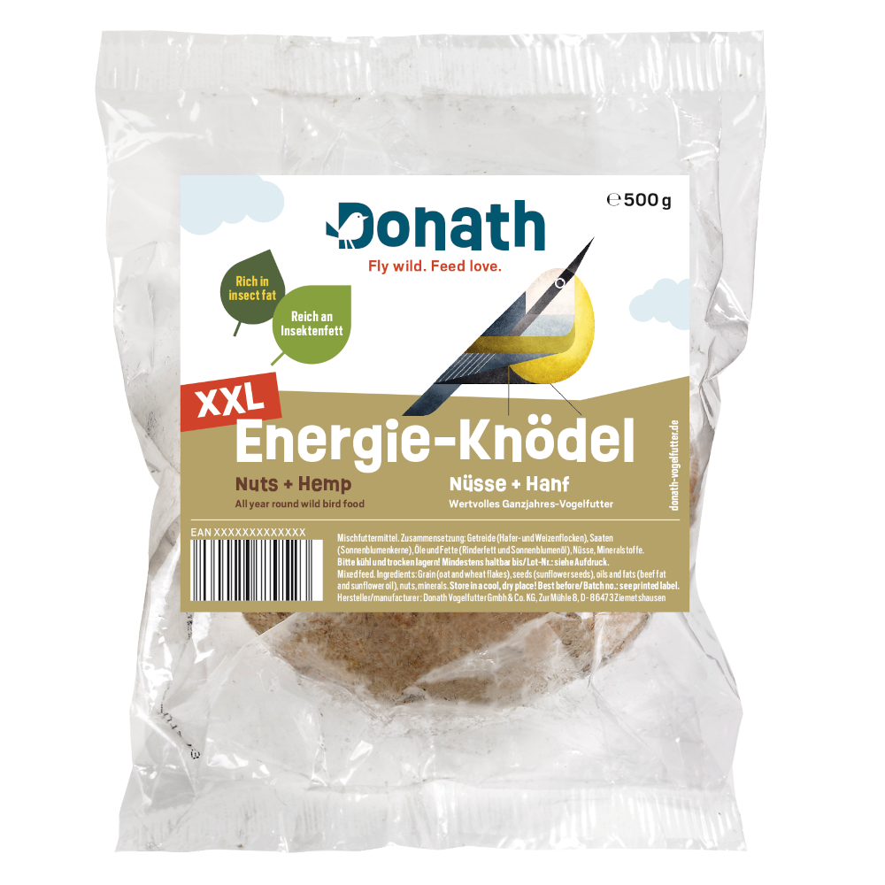 Donath Energie-Knödel XXL ohne Netz 500 g - Nüsse & Hanf von Donath