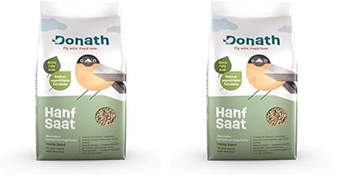 Donath Hanfsaat - Hanfsamen sind kleine Kraft- und Vitalpakete - mit vielen wertvollen Fettsäuren - wertvolles Ganzjahres Wildvogelfutter - aus unserer Manufaktur in Süddeutschland - 1 Kg von Donath