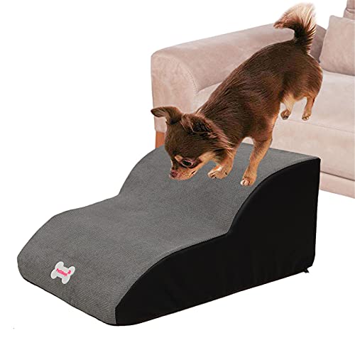 Haustiertreppe für kleine Hunde - Hundetreppe für Hochbett Sofa - 2 Stufen Hunderampe für Kleine Große Hunde und Katzen - Tragbar Waschbar Abnehmbar Rutschfeste Leiter Teppich Treppe Sofa Bett für von Dongzhi