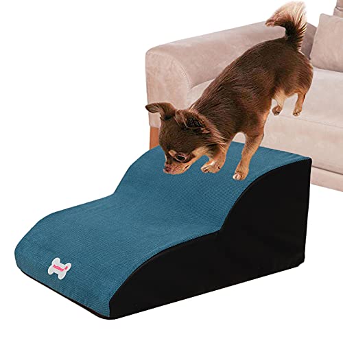 Haustiertreppe für kleine Hunde - Hundetreppe für Hochbett Sofa - 2 Stufen Hunderampe für Kleine Große Hunde und Katzen - Tragbar Waschbar Abnehmbar Rutschfeste Leiter Teppich Treppe Sofa Bett für von Dongzhi