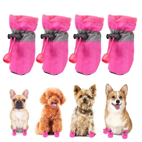 Hundeschuhe für kleine Hunde, rutschfeste Hundeschuhe und Pfotenschutz, Schneestiefel für kleine mittelgroße Hunde (S) von Donmnemb