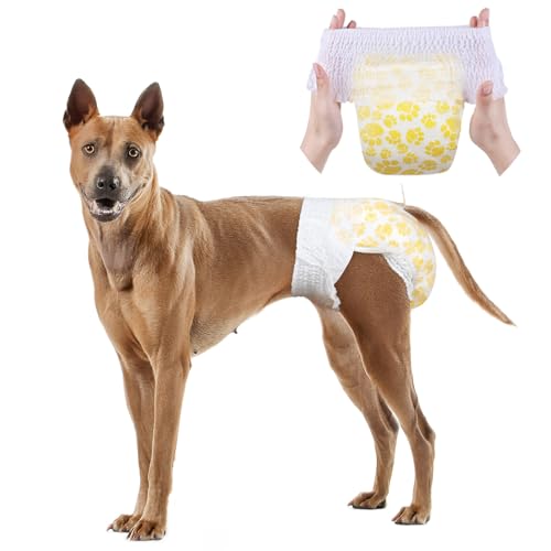 Dono Hundewindeln für Frauen mit vollständig umwickelter, dehnbarer Taille, 24 Stück, Hundewindeln, super saugfähig, auslaufsicher, Windeln für Hunde bei Hitze, Periode, Inkontinenz, Training, Größe Dono Hundewindeln für Frauen mit vollständig umwickelter, dehnbarer Taille, 24 Stück, Hundewindeln, super saugfähig, auslaufsicher, Windeln für Hunde bei Hitze, Periode, Inkontinenz, Training, Größe von Dono