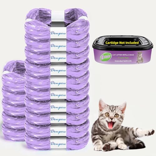 Nachfüllpackung für Katzenstreu, kompatibel mit Ihrer Standard- und Plus-Genie-Entsorgungskartusche, Universalstreu-Nachfüllbeutel (Kartusche nicht im Lieferumfang enthalten) (15 Packungen) von Donpow