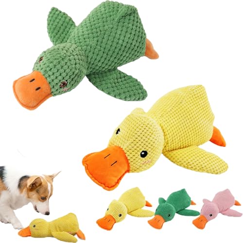 Calming Duck Toy, Quacker Calming Duck Toy, Calming Duck Dog Toy, Cute Quacking Stuffed Duck Dog Toy, Bright Yellow Duck Dog Toy (2PCS) von Donubiiu