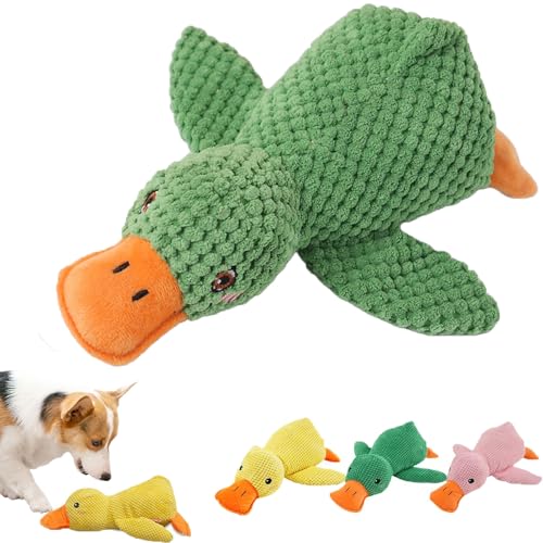 Calming Duck Toy, Quacker Calming Duck Toy, Calming Duck Dog Toy, Cute Quacking Stuffed Duck Dog Toy, Bright Yellow Duck Dog Toy (Green) von Donubiiu