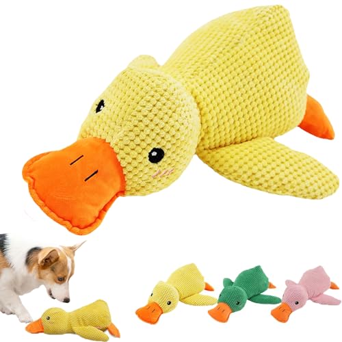 Calming Duck Toy, Quacker Calming Duck Toy, Calming Duck Dog Toy, Cute Quacking Stuffed Duck Dog Toy, Bright Yellow Duck Dog Toy (Yellow) von Donubiiu