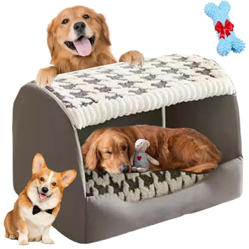 Doggocomfy Cozy Dog House Doggocomfy Dog House Doggocomfy Bed Gemütliches Hundehaus Cozy House Dog Bed hundehöhle Indoor höhle Hund Hunde höhlenbett hundehaus für drinnen (grau,L) von Donubiiu