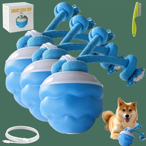 Donubiiu Barkzys Power Tail 2.0 Dog Toy,2025 New Powertail 2.0 Hundespielzeug Interaktiv,Interaktives Hundespielzeug,mit Bewegungsaktivierung,Selbstrollender Ball Für Kleine Hunde (3 pcs) von Donubiiu