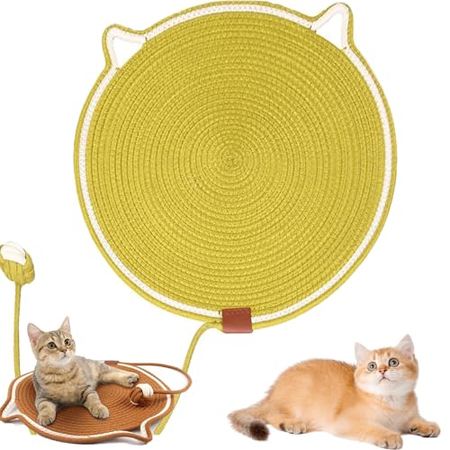 Donubiiu Celery Pets Dual Scratching Pad,Kratzmatte Katze,Mat,Cat Scratching Board,Kratzen Katze,for Claw Maintenance, Exercise, and Territory Marking (Gelb,43cm) von Donubiiu