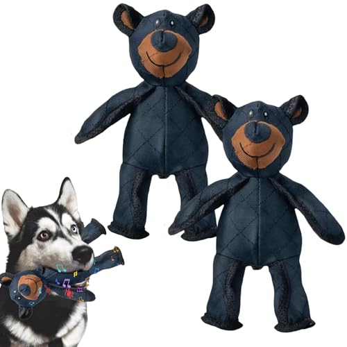 Donubiiu Crystola Indestructible Bear, Unbreaka Bear, Indestructible Bear Dog Toy, Mighty Bear 2.0 Dog Toy, Aggressive Chewers Indestructible Stuffed Plush Dog Squeaky Toy (2 PCS) von Donubiiu