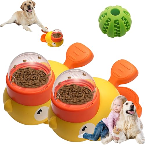 Donubiiu Entenform Hund Slow Feeder Spielzeug,Hund Food Dispenser Duck,Leckerli-Spender In Entenform,Interaktiver Futterautomat FüR Hunde FüR Haustierunterhaltung, Spielen, FüTtern (2 pcs) von Donubiiu