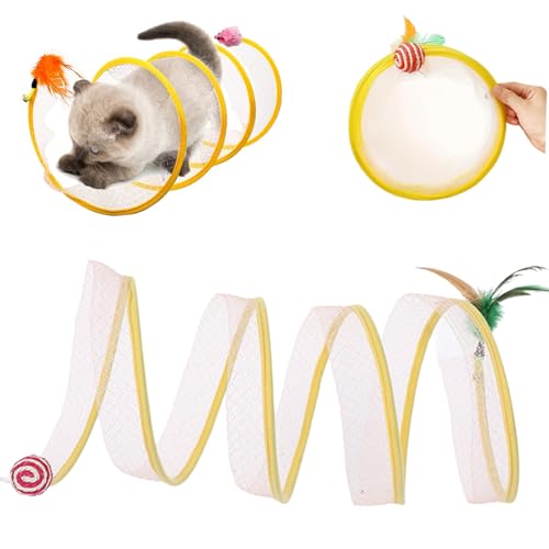 Donubiiu Fell-Buddy TatzenWirbel - Fur-Buddy Paw Whirl - TatzenWirbel - Cat Spring Tunnel Tube Collapsible Tunnels for Hide-and-Seek Game (Sesambällchen) von Donubiiu