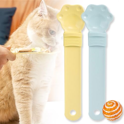 Donubiiu Happy Spoon for Cats, Cat Strip Happy Spoon, Cat Strip Feeder, Cat Treat Spoon Squeeze, Cat Wet Treat Squeeze Treat Spoon, Multifunctional Pet Spoons Cat Feeder (2P-H) von Donubiiu