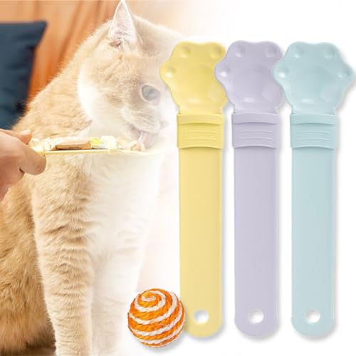 Donubiiu Happy Spoon for Cats, Cat Strip Happy Spoon, Cat Strip Feeder, Cat Treat Spoon Squeeze, Cat Wet Treat Squeeze Treat Spoon, Multifunctional Pet Spoons Cat Feeder (3P-C) von Donubiiu