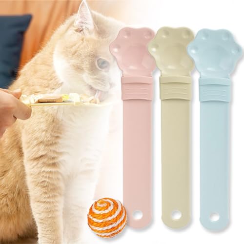 Donubiiu Happy Spoon for Cats, Cat Strip Happy Spoon, Cat Strip Feeder, Cat Treat Spoon Squeeze, Cat Wet Treat Squeeze Treat Spoon, Multifunctional Pet Spoons Cat Feeder (3P-D) von Donubiiu