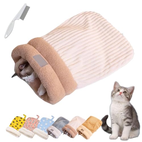 Donubiiu Katzen Schlafsack, Cat Winter Sleeping Bag, Schlafsack Für Katzen, Schlafsack Katzen, Katzenschlafsack Für Große Katzen, Pet Sleeping Bag for Indoor Cats and Small Dogs (1PCS-B) von Donubiiu