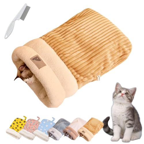 Donubiiu Katzen Schlafsack, Cat Winter Sleeping Bag, Schlafsack Für Katzen, Schlafsack Katzen, Katzenschlafsack Für Große Katzen, Pet Sleeping Bag for Indoor Cats and Small Dogs (1PCS-C) von Donubiiu