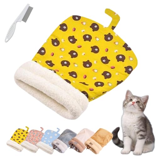 Donubiiu Katzen Schlafsack, Cat Winter Sleeping Bag, Schlafsack Für Katzen, Schlafsack Katzen, Katzenschlafsack Für Große Katzen, Pet Sleeping Bag for Indoor Cats and Small Dogs (1PCS-F) von Donubiiu