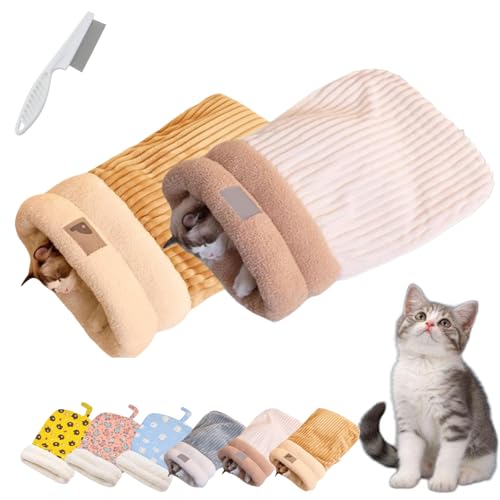 Donubiiu Katzen Schlafsack, Cat Winter Sleeping Bag, Schlafsack Für Katzen, Schlafsack Katzen, Katzenschlafsack Für Große Katzen, Pet Sleeping Bag for Indoor Cats and Small Dogs (2PCS-B) von Donubiiu