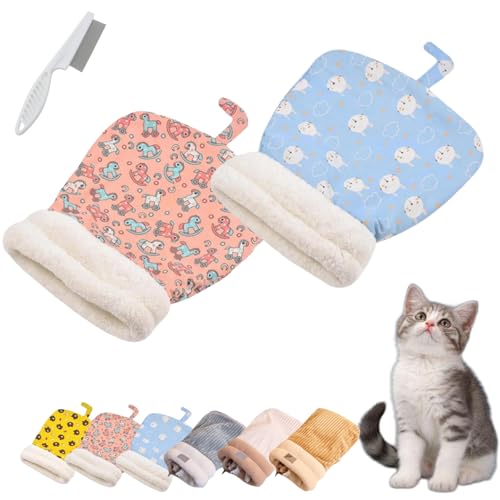 Donubiiu Katzen Schlafsack, Cat Winter Sleeping Bag, Schlafsack Für Katzen, Schlafsack Katzen, Katzenschlafsack Für Große Katzen, Pet Sleeping Bag for Indoor Cats and Small Dogs (2PCS-E) von Donubiiu