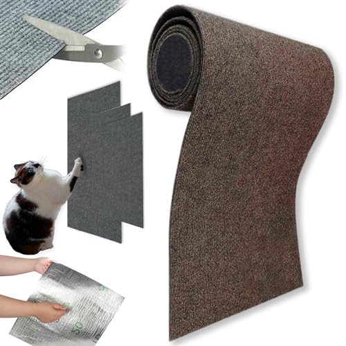 Donubiiu Kratzmatte Selbstklebend Katzen, Kratzmatte Katze Wand, Climbing Cat Scratcher, DIY Climbing Cat Scratcher, schützt Ihre Möbel vor Kratzern (Braun,30 * 200cm) von Donubiiu