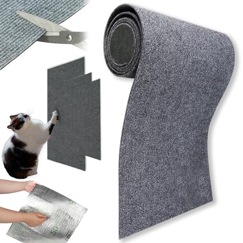 Donubiiu Kratzmatte Selbstklebend Katzen, Kratzmatte Katze Wand, Climbing Cat Scratcher, DIY Climbing Cat Scratcher, schützt Ihre Möbel vor Kratzern (Grau,60 * 100cm) von Donubiiu