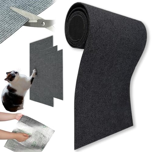 Donubiiu Kratzmatte Selbstklebend Katzen, Kratzmatte Katze Wand, Climbing Cat Scratcher, DIY Climbing Cat Scratcher, schützt Ihre Möbel vor Kratzern (Schwarz,40 * 200cm) von Donubiiu