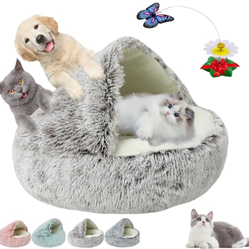 Donubiiu Lapcatz Nest Bed,Lapcatz Bed,Nest Bed,KatzenköRbchen Flauschig,Katzenkissen Waschbar, Katzenkissen,Winter Cozy Cocoon Pet Bed (Coffe,50cm) von Donubiiu