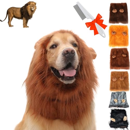 Donubiiu Lion Mane for Dog, Dog Lion Mane, Realistic Black Lion Mane for Dog, Lion Mane Costume for Dog, Lion Mane Wig for Dogfor Medium and Large Dog and Cat Dress Up (1PCS-D,M) von Donubiiu