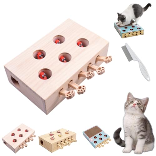 Donubiiu Miaofairy Katzenspielzeug, Whack A Mole Cat Toy, Whack A Mole Katze, Katze Whack Einen Maulwurf, Katze Karton Box, Whack-A-Mole 3-In-1 Cat Scratcher and Toy (B) von Donubiiu