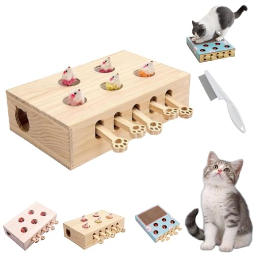 Donubiiu Miaofairy Katzenspielzeug, Whack A Mole Cat Toy, Whack A Mole Katze, Katze Whack Einen Maulwurf, Katze Karton Box, Whack-A-Mole 3-In-1 Cat Scratcher and Toy (C) von Donubiiu