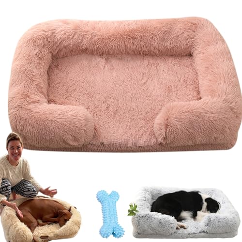 Donubiiu Pelsbarn OrthopäDisches Beruhigungsbett,Pelsbarn OrthopäDisches Hundebett,Pelsbarn Hundebett,HundehöHle FüR GroßE Hunde,OrthopäDisches Hundebett Cord (Leder rosa,XL) von Donubiiu