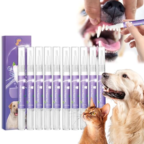 Donubiiu Pet oral Repair Gel Stift für Hunde,Reinigungsstift für Haustier Zahnbürsten,Pet Oral Restorative Gel, Eliminate Breath, Without Brushing (10pcs) von Donubiiu