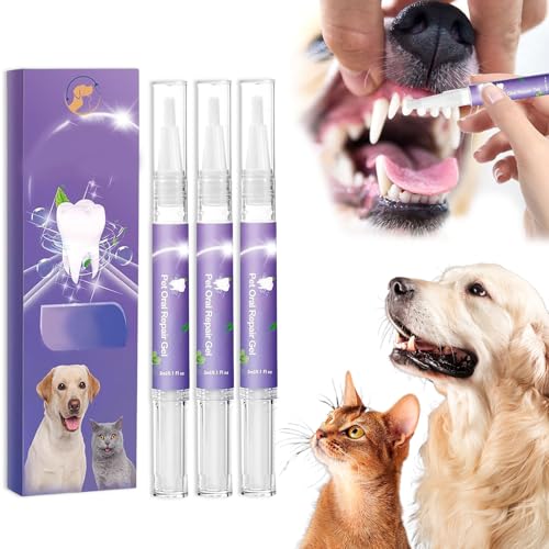 Donubiiu Pet oral Repair Gel Stift für Hunde,Reinigungsstift für Haustier Zahnbürsten,Pet Oral Restorative Gel, Eliminate Breath, Without Brushing (3pcs) von Donubiiu