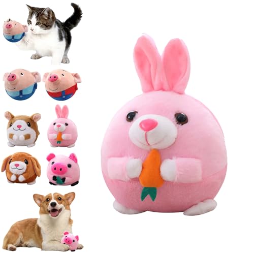 Donubiiu PetPlay Hero, Vanginet PetPlay Hero – Der ultimative Spielball für Ihre Lieblinge, Magie Schweinchen, Interaktives Hundespielzeug,Hundespielzeug Beweglich, Bewegender Ball Hund (Pinker Hase) von Donubiiu