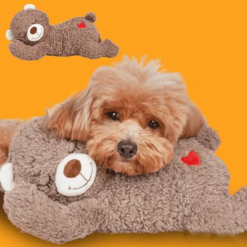 Donubiiu Pfotenmond - KuschelbäRchen,Pfotenmond KuschelbäRchen FüR Hunde,KuschelbäRchen Mit Herzschlag FüR Hunde,Weiches Sensorisches Plush -Haustierspielzeug (1 Pcs) von Donubiiu