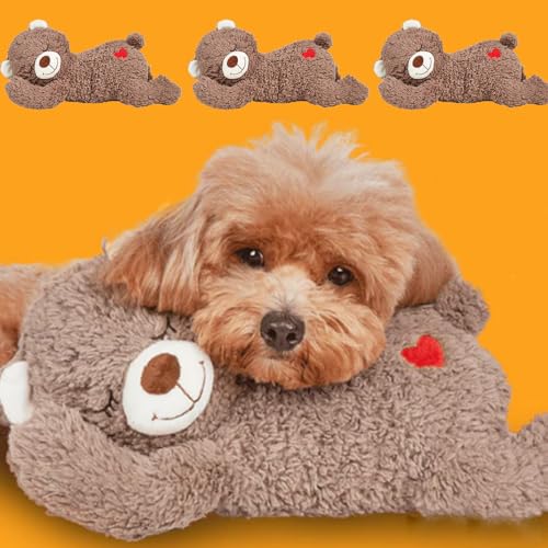 Donubiiu Pfotenmond - KuschelbäRchen,Pfotenmond KuschelbäRchen FüR Hunde,KuschelbäRchen Mit Herzschlag FüR Hunde,Weiches Sensorisches Plush -Haustierspielzeug (3 Pcs) von Donubiiu