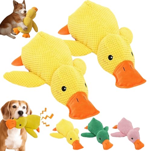 Donubiiu Pfotenstern Anti Stress Ente, Interaktives Plüschtier Hundespielzeug Für Kleine Hunde (2Pcs-Yellow) von Donubiiu