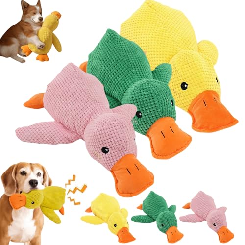 Donubiiu Pfotenstern Anti Stress Ente Hund, Interaktives Plüschtier Hundespielzeug Für Kleine Hunde (3Pcs) von Donubiiu