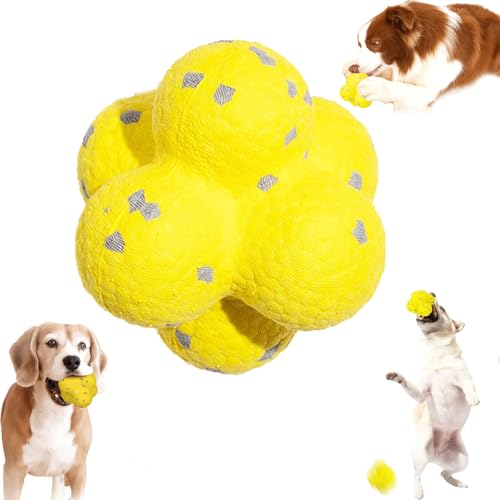 Donubiiu Pfotenstern Kauzauber Ball, Kauzauberball Hund, Pfotenstern Magic Ball,Hundeball-Spielzeug für Aggressive Kauer – Hochspringendes, strapazierfähiges, Leichtes Material (Gelb,1 PC) von Donubiiu