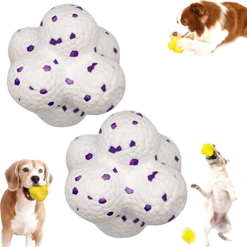 Donubiiu Pfotenstern Kauzauber Ball, Kauzauberball Hund, Pfotenstern Magic Ball,Hundeball-Spielzeug für Aggressive Kauer – Hochspringendes, strapazierfähiges, Leichtes Material (Weiß,2 PCS) von Donubiiu