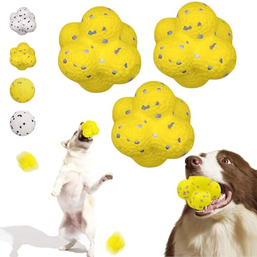 Donubiiu Pfotenstern Kauzauber Ball, Pfotenstern Magic Ball FüR Hunde, Kauzauberball Hund, Hundespielzeug Ball, Hundeball UnzerstöRbar, Hunde Ball für Große, Mittelgroße, Kleine Hunde (3 PCS-A) von Donubiiu