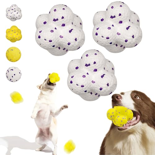 Donubiiu Pfotenstern Kauzauber Ball, Pfotenstern Magic Ball FüR Hunde, Kauzauberball Hund, Hundespielzeug Ball, Hundeball UnzerstöRbar, Hunde Ball für Große, Mittelgroße, Kleine Hunde (3 PCS-B) von Donubiiu